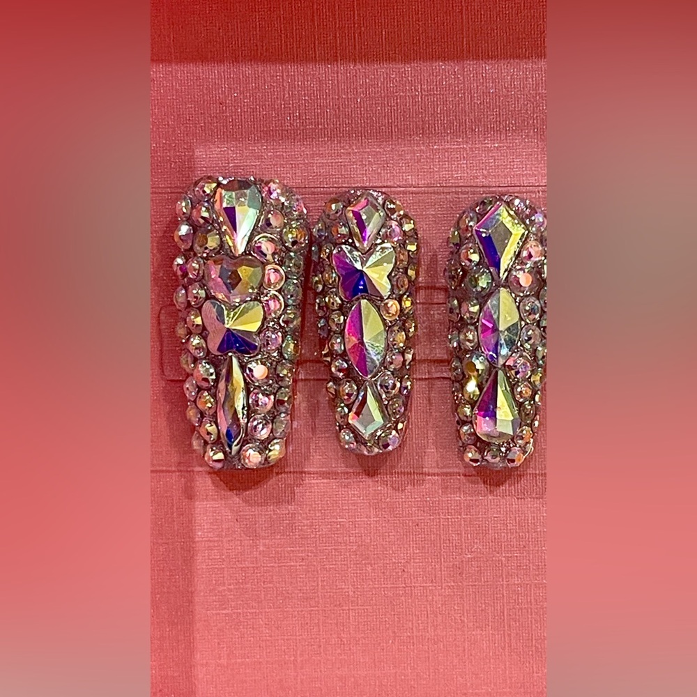 Press on Nails Custom handmade acrylic/gel full crystal - Picture 4 of 11